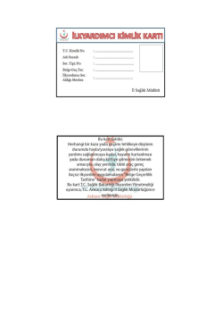 ACİL KİMLİK KARTI - Ankara İl Sağlık M&uuml;d&uuml;rl&uuml;ğ&uuml;
