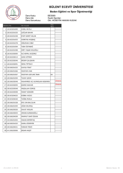 Şube 5 - B&uuml;lent Ecevit &Uuml;niversitesi Beden Eğitimi ve Spor Y&uuml;ksek
