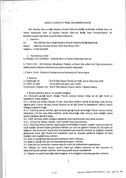 kilis merkez il&ccedil;e ve bağlı k&ouml;ylere hizmet g&ouml;t&uuml;rme birliğinin mıcır ve