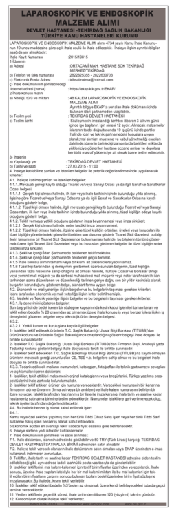 27 Şubat 2015 LAPAROSKOPİK VE ENDOSKOPİK MALZEME