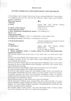 13 K&ouml;ye İtfaiye Tipi Su Tankeri Alım İşi