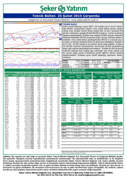 Teknik B&uuml;lten 25 Şubat 2015 &Ccedil;arşamba