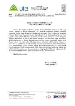 BASİTLEŞTİRİLMİŞ G&Uuml;MR&Uuml;K HATTI UYGULAMASI HK.