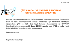 &ccedil;ift anadal ve yan dal programı &ouml;ğrencilerinin dikkatine