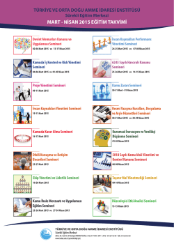 MART - NİSAN 2015 EĞİTİM TAKVİMİ