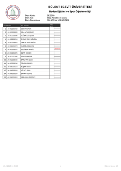 Şube 4 - B&uuml;lent Ecevit &Uuml;niversitesi Beden Eğitimi ve Spor Y&uuml;ksek