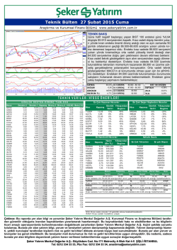Teknik B&uuml;lten 27 Şubat 2015 Cuma