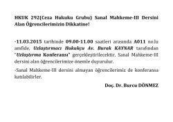 sanal mahkeme ııı (ceza grubu) dersi alan öğrencilerin dikkatine