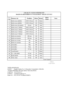 Hırdavat Teklif Cetveli - Ankara İl Sağlık M&uuml;d&uuml;rl&uuml;ğ&uuml;