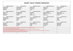 MART 2015 YEMEK MENÜSÜ