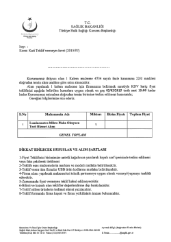 Konu: Kati Teklif vermeye davet (2015/97)