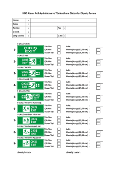 KOD Alarm Acil Aydınlatma ve Y&ouml;nlendirme Sistemleri Sipariş Formu