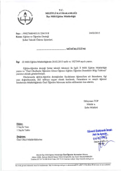 İl&ccedil;e Milli Eğitim M&uuml;d&uuml;rl&uuml;ğ&uuml; Yazısı - mersin