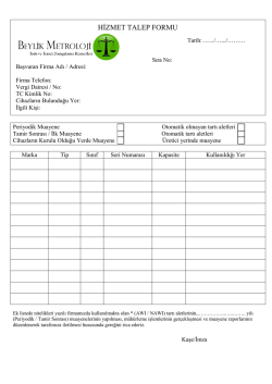 HİZMET TALEP FORMU