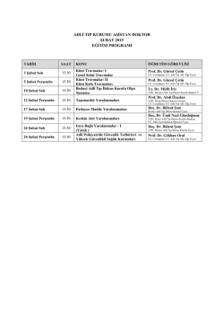 ADLĠ TIP KURUMU ASĠSTAN DOKTOR ġUBAT