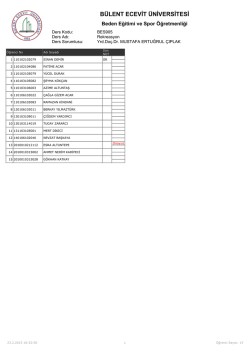 Şube 2 - B&uuml;lent Ecevit &Uuml;niversitesi Beden Eğitimi ve Spor Y&uuml;ksek