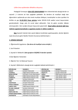 2.D&ouml;nem Dersleri ve Muafiyetleri Hakkında