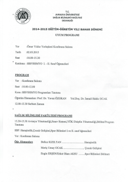 Sağlık Bilimleri Fak&uuml;ltesi &Ouml;ğrenci Uyum Programı