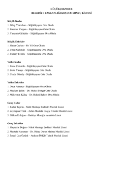 Dereceye Giren Öğrenciler