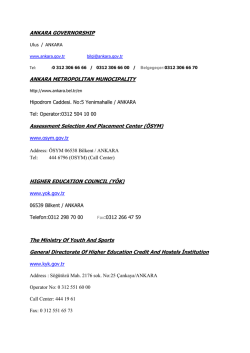 ANKARA GOVERNORSHIP Ulus / ANKARA ANKARA