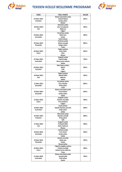 tekden koleji beslenme programı