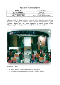 Aralık Ayı Değerler Eğitimi