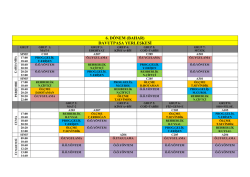 6. D&ouml;nem PFE II. D&ouml;nem Ders Programı