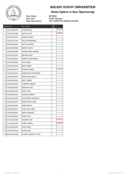 Şube 3 - B&uuml;lent Ecevit &Uuml;niversitesi Beden Eğitimi ve Spor Y&uuml;ksek