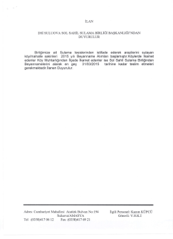 sol sahil sulama birliği beyannameye &ccedil;ağrı