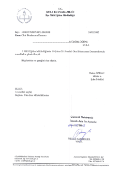 Okul Binalarının Durumu - Kula İl&ccedil;e Milli Eğitim M&uuml;d&uuml;rl&uuml;ğ&uuml;