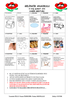 4 Yaş Şubat Ayı Haber Mektubu