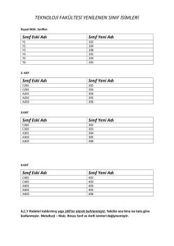 fak&uuml;lte yeni sınıf kodları