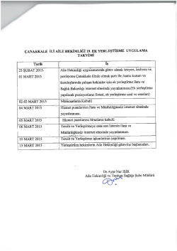 &ccedil;anakkale ili aile hekimliği 19. ek yerleştirme