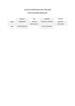 uzaktan eğitim işletme yönetimi haftalık ders programı
