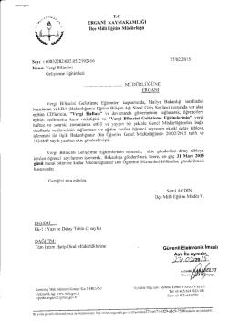 YAZI - Ergani İlçe Milli Eğitim Müdürlüğü