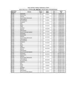 9 . Sınıflar Ortak Sınav Takvimi İ&ccedil;in Tıklayınız