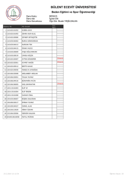 Şube 1 - B&uuml;lent Ecevit &Uuml;niversitesi Beden Eğitimi ve Spor Y&uuml;ksek