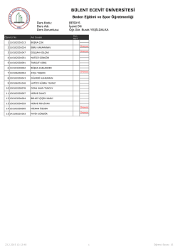 Şube 3 - B&uuml;lent Ecevit &Uuml;niversitesi Beden Eğitimi ve Spor Y&uuml;ksek