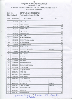 T.C. ESKİŞEHİR &Ouml;SMANGAZİ &Uuml;NİVERSİTESİ EGITIM FAKULTESI