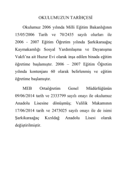 Tarih&ccedil;e - Milli Eğitim Bakanlığı