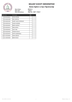 Şube 3 - B&uuml;lent Ecevit &Uuml;niversitesi Beden Eğitimi ve Spor Y&uuml;ksek