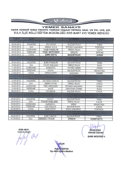 2015 mart ayı yemek menüsü - Kula İlçe Milli Eğitim Müdürlüğü