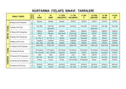 2. Dönem Kurtarma Sınavı Tarihleri