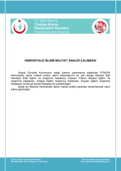 HEMODİYALİZ İŞLEMİ MALİYET ANALİZİ ÇALIŞMASI