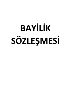 Bayilik S&ouml;zleşmesi
