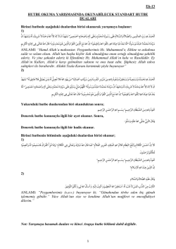 Ek-13 HUTBE OKUMA YARIŞMASINDA OKUNABİLECEK