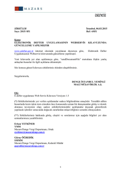 Elektronik Defter Uygulamasının Webservis