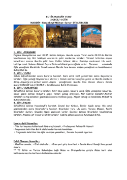 1 BUTİK MARDİN TURU 3 GECE/ 4 G&Uuml;N MARDİN