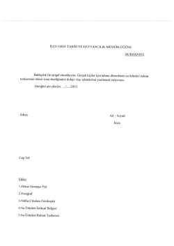 İL&Ccedil;E GIDA TARIM vE HAYVANCILIK M&Uuml;D&Uuml;RL&Uuml;Ğ&Uuml;NE