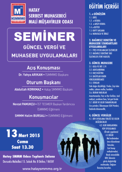 g&uuml;ncel vergi ve muhasebe uygulamaları semineri